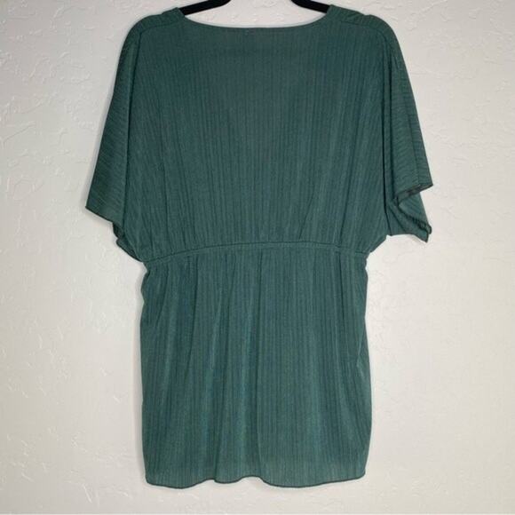 Flounce Emerald Green Kaftan Blouse Large - Picture 7 of 8